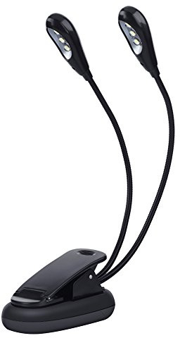 Lampe Pupitre Musique, LED Lecture Partition Pince Livre Table Bipolaire Flexible Col Cygne 360° Bureau USB Mini Rechargeable Clipser Travail Voyage Nuit 8Bead Liseuse Luminosité Réglable Clipsable