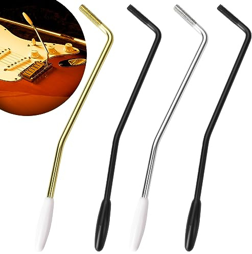 6mm Tremolo Arm Whammy Bar Vibrato Arm for Strat Style Electric Guitar 4 Pcs Thread Tremolo Arm Tremolo Bar with Tip for Stratocaster Electric Guitar, 3 Colors