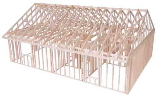Pitsco Education True 1:16 Scale House Framing Kit | Balsa Wood Model Home | Educational Architectural Framing Kit for Blueprint Reading, Construction & STEM Learning | Ages 14+