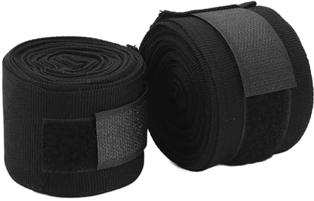 Boxbandagen, 2 Stück, 5 Meter, Halbelastische Baumwolle, Boxbandagen, Hakenschlaufen-Design, Sport-Handbandagen, Handgelenkbandage, Schutz für Männer, Frauen für Boxen, Kickboxen