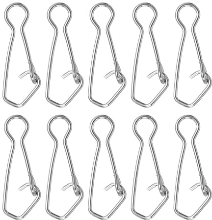 PATIKIL Agrafes de Pêche à Haute Résistance, Lot de 50 Connecteurs en Acier Inoxydable de 24 LB pour Leurres de Pêche en Eau Douce et en Eau Salée, Couleur Blanche