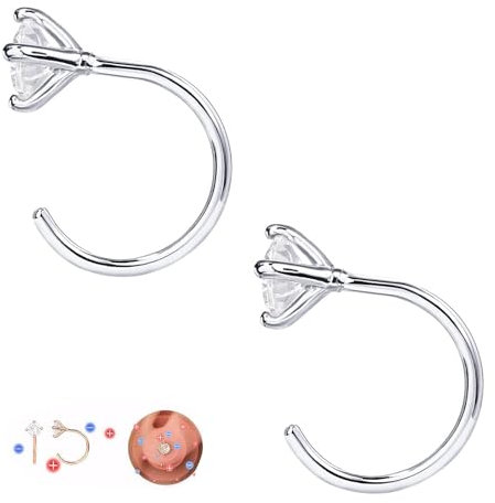 2 Pcs Magnetische Akupunktur Ohrringe Für Frauen,Lymphdrainage Ohrringe, Schmuck Geschenk Für Sie Frauen Mama Freundin Geburtstag Valentinstag(Silber)