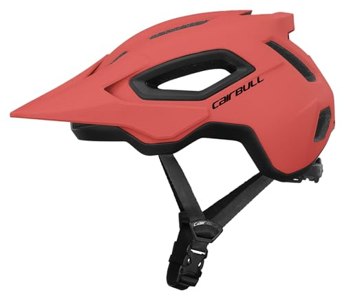 Lynqeeh Casco de bicicleta de montaña, casco de ciclismo con soporte para gafas MX, visera ajustable de 3 posiciones, 14 puertos de ventilación para hombres, mujeres y adultos (naranja, M (54-58 cm)