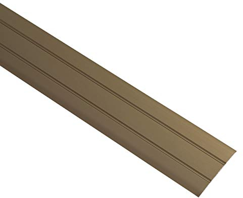 Gedotec Seuil de Porte Barre Autocollant | Largeur 37 mm | Baguette Recouvrement 200 cm | 1 Pièce Profil Transition Sol | Profilé Compensation Bronze Anodisé | Rail de transition en aluminium plat