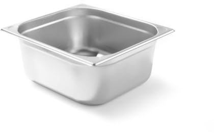 HENDI Gastronormbehälter, Temperaturbeständig von -40° bis 250°C, Backofen, Kühl- und Tiefkühlschränken, Chafing Dishes, Bain Marie, Stapelbar, 5L, GN 2/3, 354x325x(H) 65mm, Edelstahl