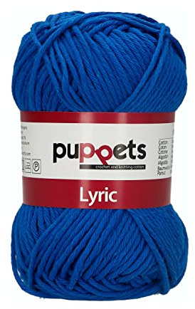 Puppets Lyric Stärke 8 4572008-00201 blau Häkelgarn, 100% Baumwolle