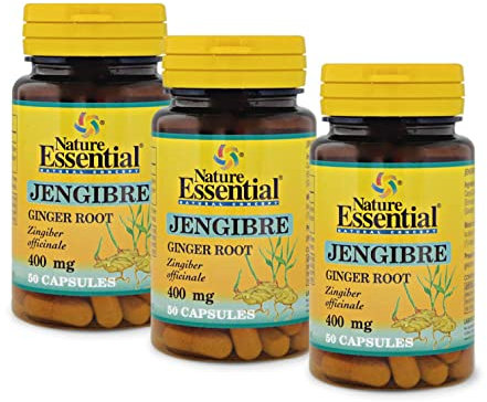 Nature Essential | Jengibre 400 mg | Pack 3 Unidades | 50 Cápsulas | Ayuda a Regular el Sistema Digestivo | Fuente de Antioxidantes | Ayuda al Mantenimiento de la Flora Intestinal