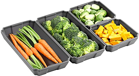 Silicone Sheet Pan Set, XOMOO Extra large size 4PCS Nonstick Silicone Dividers for Baking Trays, Baking Pan Dividers, Baking Cooking Accessories for Oven Dinner Prep, Dishwasher Safe Air Fryer Safe