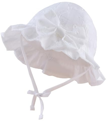 XIAOHAWANG Baby flicka solhatt broderade blommor småbarn hink hattar sommarmössa för spädbarn flickor