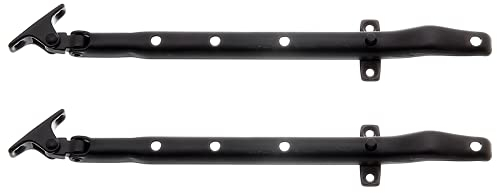 Alberts 210724 Fenster-Feststeller | für Klappfenster oder Drehflügelfenster | schwarz kunststoffbeschichtet | Gesamtlänge 285 mm | 2er Set