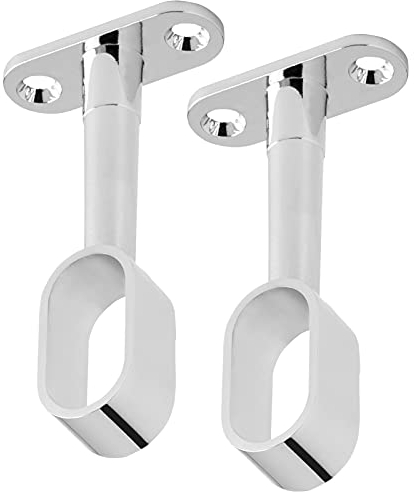 SOTECH 2 pièces Support de tringle d'armoire pour tringles à vêtements ovales (30 x 15 mm) Chrome poli Réglable en hauteur 84-112 mm