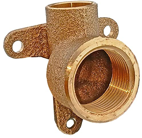 MegaHaustechnik Löt Fitting 4471G Wandwinkel i-IG Muffe zum Löten für Kupfer Rohr Außendurchmesser 15mm mit 1/2 Rohr Zoll Innengewinde Trinkwasser geeignet Deckenwinkel Wasser Hahn Anschluss