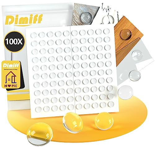 Patin Silicone 100pcs, Dimiff® Amortisseur Porte Transparent, Insonorisé Tampon Porte, Patin Caoutchouc Autocollant pour Armoires, Tiroirs, Portes, Couvercles De toilettes, Tables, Chaises