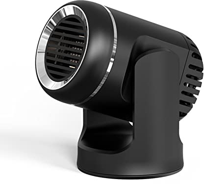 Aumotop Calefactor Aire a, Calefactor Coche 12V y 130w, Ventilador De Calefacción Eléctrico Portátil, Secador De Parabrisas, Desempañador, Descongelador para Coche, Negro/Blanco