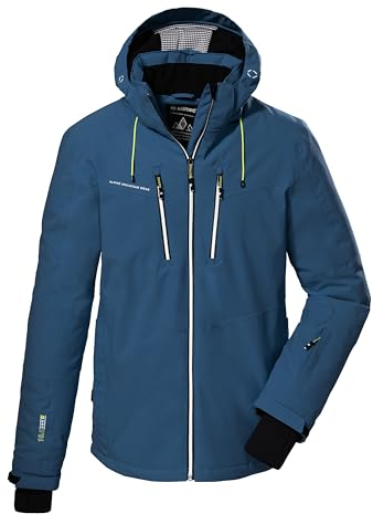 killtec Herren Skijacke/Funktionsjacke mit abzippbarer Kapuze und Schneefang KSW 44 MN SKI JCKT, mittelblau, S, 38698-000