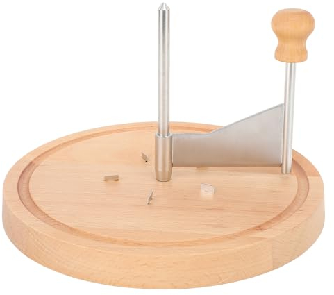 Depisuta Cheese Curler, Stainless Steel Cheese Flower Shaver for Cheese Wheel or Chocolate, 9.7inch Wooden Plate Cheese Cutter, Multifunctional Rust Proof Shredder, Manual Handheld Flaker
