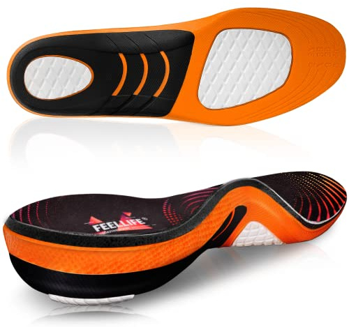 FEELLIFE Plantar Fasciitis Relief Shoe Insoles [1-Pair], Arch Support Insoles, Running Athletic Gel Shoe Inserts, Orthotic Inserts for Arch Pain [Trim to Fit: Men 8-12/Women 9-13]