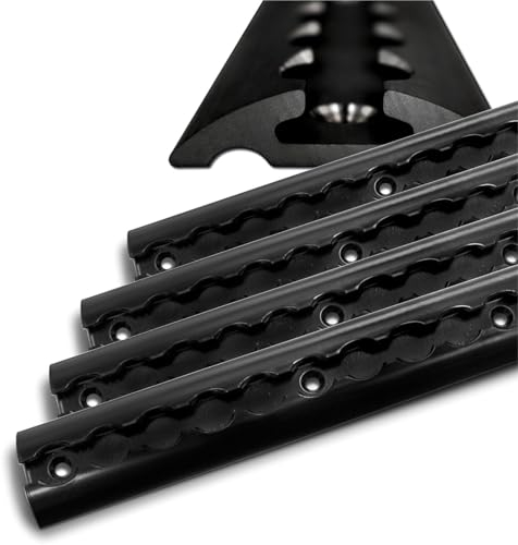 Airlineschiene schwarz halbrund, Alu Zurrschiene 4X 1,5 Meter, hohe Stabilität und Langlebigkeit, für Anhänger, Camper, PKW, Werkstatt, Wohnmobil usw.