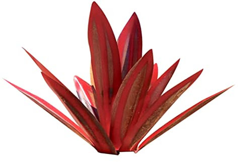 Plantes d'agave en métal 13,78 pouces Décoration extérieure Tequila Sculpture rustique Art de jardin en agave en métal Sculpture d'agave Statue Décoration de jardin Ornement Vin rouge Art de jardin en