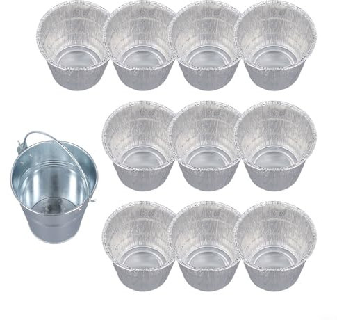 Entgoinggo Lot de 10 doublures de seau à graisse en aluminium pour barbecue, camping, fête, barbecue