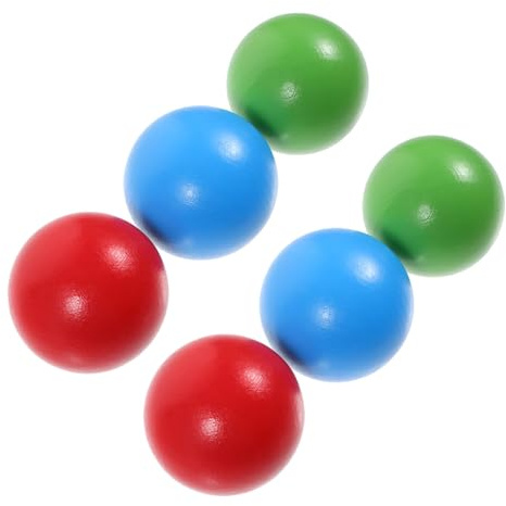 LAPYAPPE Set de 6 Boules de Pétanque Roulantes en Bois Schima Superba pour Garçon et Filles, Solide et Facile à Transporter, pour Jouer Amis en Extérieur