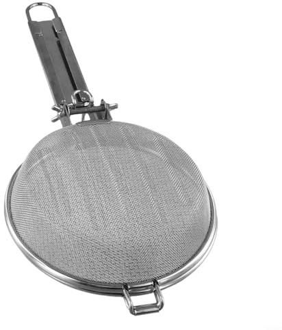 Herramienta tostadora de café de acero inoxidable con red de malla y mango de madera diseñada para asar manualmente en fuentes de llama abierta, portátil para camping, senderismo y viajes (plegable