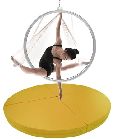 Pole Dance-matta, premium mottagningsmatta för Airring och Pole Dance, 1,25 cm tjock säkerhetsmatta, vikbar och bärbar yogamatta för luftakrobatik, jaun