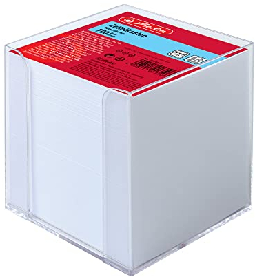 Herlitz 10410801 Zettelkasten 9x9x9cm Transparent 700 Blatt Weiß Gefüllt