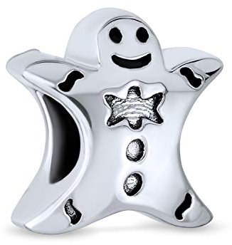 Helg jul pepparkaksgubbe kakform berlock pärla för kvinnor för tonåringar 925 sterlingsilver för europeiskt armband