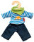 Heless 9315 - Bekleidungs-Set für Puppen, 3 teilig mit Jeans, Streifenshirt und pfiffigem Halstuch, Größe 20 - 25 cm