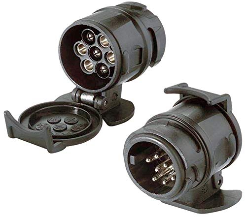 wellenshop Adapter für Anhängersteckdose 13 auf 7 polig Anhängerdose Kabel Dose Stecker Verbindung Anhängerkupplung Anhänger Trailer