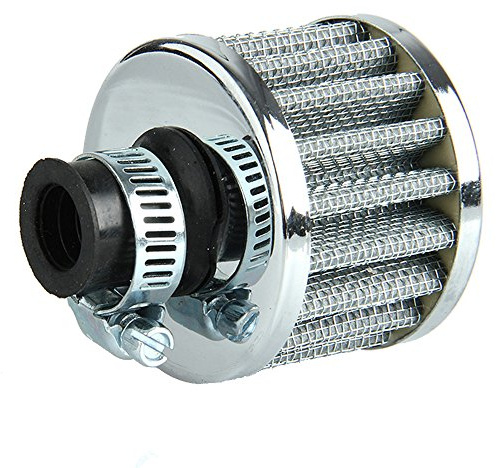 Mintice 12 mm mini silver universell bilmotor kon kall ren luftintag filter turbo ventilationsfordon