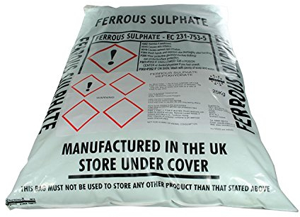 Iron Sulphate 25Kg - PWS Ferrous Sulphate Damp - Lawn Treatment, Conditioner & Tonic - Easy to dissolve ferrous sulfate moss killer