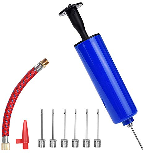 StarTreene Luftballonpumpe Set Ballonpumpe Handpumpe Pumpe für Luftballons Luftpumpe Fahrrad Ball mit Ventil Adapter blau#