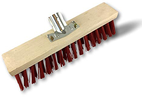 Balai de cantonnier | Longueur 40 cm | Piste Extérieur | Garnissage PVC Rouge | Semelle Bois | Douille métal boulonnée Ø 28 mm | sans Manche | Kibros 2641B