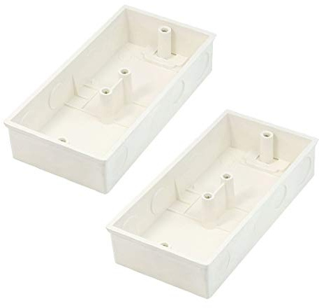 New Lon0167 2 Pcs 166x77x38mm Flush-Type PVC Wall Mounted 2 Gang Junction Box Case White(2 Stück 166x77x38mm Unterputz-PVC Wandmontierter 2-fach Verteilerkasten weiß