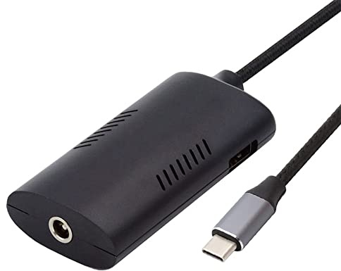 cablecc 5.5x2.5mm 5.5x2.1mm DC Power Input to 100W Dual Type C USB-C and Type-A Output PD Emulator Trigger Charge Cable