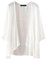ZANZEA Kimono Damen Strand Kurz Cardigan Sommer Boho 3/4 Arm Strickjacke Strand Cover Up Große Größen Strandponcho Oversize Cardigan B-Weiß XXL