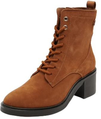 Tommy Hilfiger Botines Mujer Suede Mid Heel Laceup con tacón, Marrón (Driftwood Brown), 40 EU