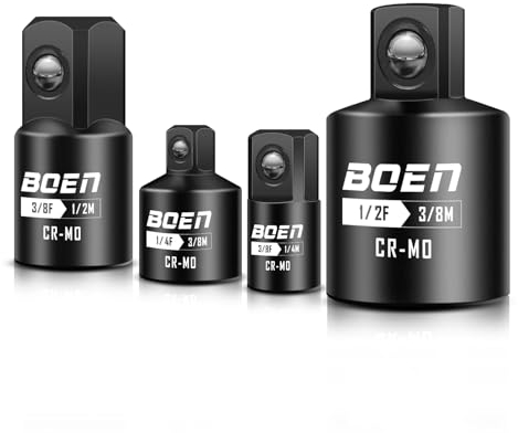 Mr.wintek Stecknuss Adapter, 4tlg Stecknussadapter Adapter Satz Adapter für Ratschen 3/8 auf 1/2, 3/8 auf 1/4, 1/4 auf 3/8, 1/2 auf 3/8, Schlagschrauber Adapter, Chrom Molybdän Stahl