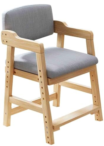 Conslika Adjustable solid wood study chairs, solid wood children's adjustable dining chairs/office chairs for household use, suitable for household use/desktops in the study.(A)