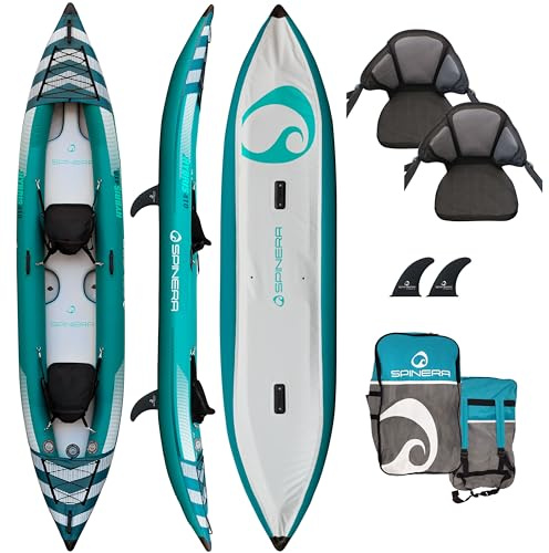 Spinera Hybris Kayak | per 1/2/3 o 4 persone | completamente gonfiabile | robusto materiale SpinTex e fondo Drop Stitch | stabile e leggero | perfetto tuttofare e per il tempo libero (Hybris 410 (2