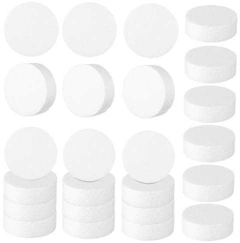 Anneome 24Pcs Foam Circles Round Foam Discs for Crafts Modeling and Cake Decorations Lightweight Foam Shapes for Projects and Creative Arts