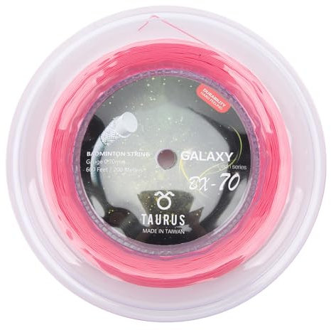Leapiture 200 m badmintonracket sträng 0,7 mm badmintonlina tennissträng hög elasticitet nylon badmintonsträng för träning förbättrad motståndskraft (rosig)