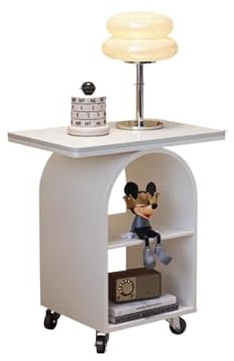 Armadietto da tavolo Comodino nero da camera da letto, semplice e moderno, comodino, mobiletto portaoggetti, piccolo comodino in ardesia Libreria per tavolino per bambini(Bianco)