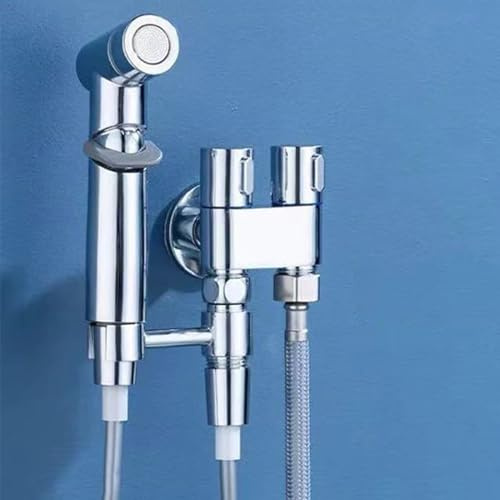 Spruzzatore Bidet Portatile per WC, Getto d'Acqua a Parete per Bagno, Rubinetto per Acqua Fredda Portatile, soffione Doccia e Tubo flessibil