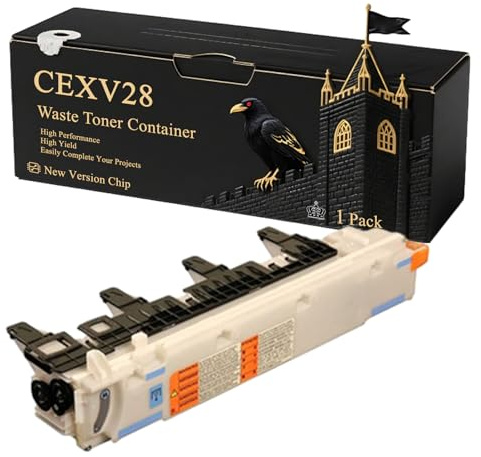 CEXV28 Waste Toner Container Compatible for Canon iR C5045 iR C5051 iR ADVANCE C5250 Printers, With Chip, 30000 Pages, Vibrant Colours (1 Pack Black)