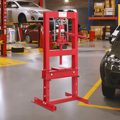 Pressa idraulica da officina da 6 tonnellate con altezza regolabile e piastre mobili per la rimozione dei cuscinetti, la piegatura dei metalli e la riparazione automobilistica
