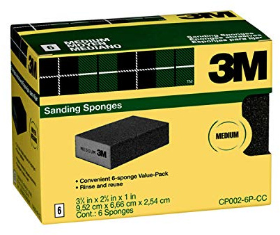 3M Sanding Sponge, Medium Grit, 6-Pack (CP002-6P-CC)