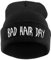 AONER Beanie Mütze “Bad Hair Day” Strickmütze Wintermütze mit Einstickung Hip-Hop Mütze Bestickt Mütze, Schwarze Mütze mit Weiß Worte, Einheitsgröße